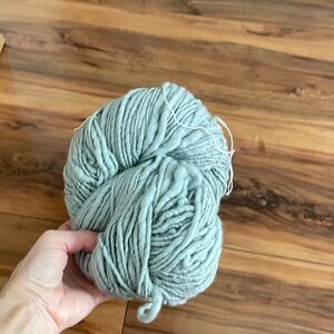 Soft Light Blue Green 100% wool thick and thin Yarn 200yds